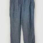 Rafaella  Linen Pants Women Large Blue Straight Leg Casual Beach Nautical Resort Photo 0