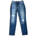 NWT KanCan Super High Rise Destructed Mom Jeans Size 27 Blue Photo 1