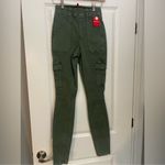 Spanx  Stretch Twill High Rise Cargo Skinny Ankle Pants In Soft Sage Green C30 Photo 5
