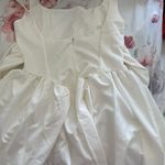 White Puff Mini Dress Size L Photo 3