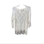 Free People  Sheer Lace‎ Top With Fringe Photo 7