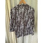 Hula Bay Hawaiian Tropical Leaves Quarter Sleeve Stretchy Open Cardigan Kimono M Brown Size M Photo 3