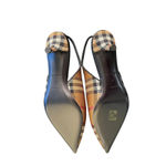 Burberry NIB Summer Check Slingback Pump in Dark Birch Brown Check Size 39 Photo 11