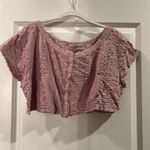 Urban Outfitters  Uo Devon Boxy Button Tee Crop Top, Size S (LILAC) Photo 1