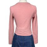 No Boundaries  Women’s Pink Ribbed Long Sleeve Fitted Top Size S (3-5) Photo 2