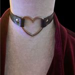 Black Adjustable Heart 🖤 Choker Photo 0