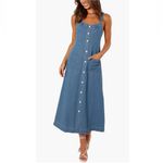 Petal and Pup  Bettie Button Front Denim Midi Dress New! Photo 2