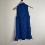 Alice + Olivia Cassidy Tie Neck Blue Mini Dress 100% Silk Size Extra Small Photo 5