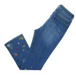 Driftwood NWT Roxy in Blue Embroidered Floral Studded Ankle Flare Crop Jeans 26 Photo 5