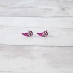 Metallic Pink with Clear Accents Stud Earrings Photo 1