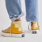 Converse  Orange and Beige Chuck 70 High Top Plaid Sneakers (Size 5,Women’s 7) Photo 1