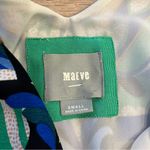 Maeve Anthropologie  Blue Green Pleated Bird Short Sleeve Shift Dress Size S Photo 4