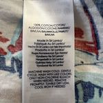 CHAPS Shirt Women XL Petite Red White Blue Umbrella Print Button Up Picnic Beach Photo 7