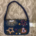 NWT Stars Hearts Eye Blue Beaded Shoulder Bag America & Beyond Brand New Photo 0