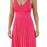 Jessica Simpson Hot Pink Pleated Midi Dress - Size XS, Sweetheart Neckline, NWOT Photo 0