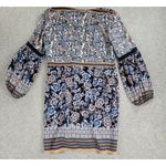 MSK Womens Dress Medium Blue Floral V Photo 9