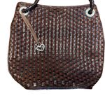 Brighton brown leather basket weave bucket purse shoulder bag Photo 1