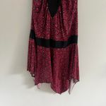 DEADSTOCK Y2K RED AND BLACK‎ WHAT'S HOT GLITTERY ASYMMETRICAL MIDI DRESS Size L Photo 4