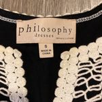 Philosophy womens sleeveless black crochet neckline dress size S Photo 3