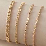 4 Piece Anklet Set Gold Photo 0