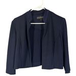 Jessica Howard Navy Blue Long Sleeve Opened Front Mock Neck Shrub Women Sz 6 Photo 0