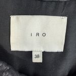 IRO  38 US 4 Lina Knit Gray Wool Blend Leather Trim Moto Jacket Women’s Open Knit Photo 6