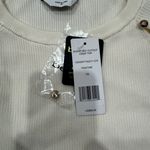 Bebe White Beige Short sleeve cutout Ribbed Knit Sweater Crop Top Size XS Photo 3