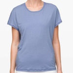 Lululemon Women’s Get Set Short Sleeve Shirt Tempest Blue White Size S Photo 0