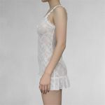 Peppermayo  Lace Ruffle Mini Sheer Dress Photo 1