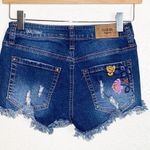 ZCO Jeans Floral Embroidered Raw Hem Jean Shorts Blue Size undefined Photo 3