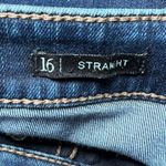 Talbots  Flawless Five Pocket Straight Blue Jeans Womens 16 Denim Distressed Photo 4