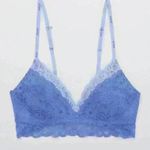 Aerie NWT Real Happy Women’s Size 38DD Wireless Lightly Lined Blue Lace Bralette Photo 0