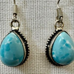 Silver tone turquoise drop earrings Blue Photo 0