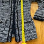 White House | Black Market Navy Blue Tweed Freyed Edge Blazer Jacket Size 8 WHBM Photo 5