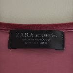 ZARA ‎ Velvet Plunge Draped Bodysuit Blouse Maroon Burgundy Size Medium Photo 3