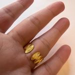 Gold adjustable ring with high quality zirconia Photo 5