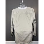 Lane Bryant  Shirt Womens 24 Beige White Contrast Trim Button Front Tunic Top Photo 5