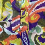 ZARA  Women’s Multicolor Boho Pajama Style Sheer Button Down Blouse Size Large Photo 6