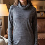 Reebok Women's Gray Heathered Cowl Neck Activewear Top Photo 0