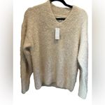 Lou & grey Women's V-Neck Long Sleeve Sweater Ivory tan XS Pullover Casual Photo 7