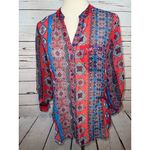Kut From The Kloth NWT Kut from the Kloth Blouse Small KFTK Button front shirt Boho Paisley Sheer Photo 5