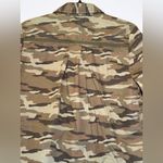 Caslon  Women's Embroidered Olive Green‎ Camo button up collared jacket size SM Photo 11