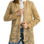 Ralph Lauren Black Label Tan Floral Lace Jacket Cardigan Designer Size 4 Photo 0