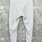 Fabletics White Mesh Lace Up Hem Leggings Photo 5