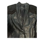 Vintage genuine leather small oversized Jacket with suede paisley‎ design Black Photo 1