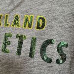 PINK - Victoria's Secret  Oakland A's Gray Green Sequin Hoodie Sweater Small Photo 4