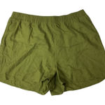 Abound  Linen Blend Olive Green Pull‎ On Shorts Elastic Waist Size XL Summer Photo 0