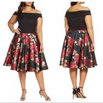 Chi Chi London Curve Rosalin Metallic Floral Off-the-Shoulder Dress 14 NWT Photo 1