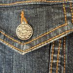 Forever 21 Twentyone  Y2K Slim Fit Blue Denim Jean Jacket Dark Wash Aesthetic L Photo 3