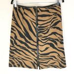 Worth Skirt A Line Zip Front Tiger Stripe Stretch Brown Size 4 Photo 0